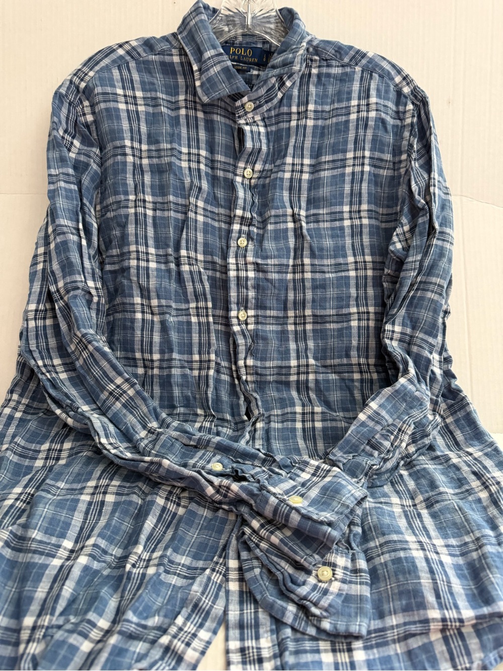 Polo by Ralph Lauren Blue Plaid Linen Button-Up Shirt